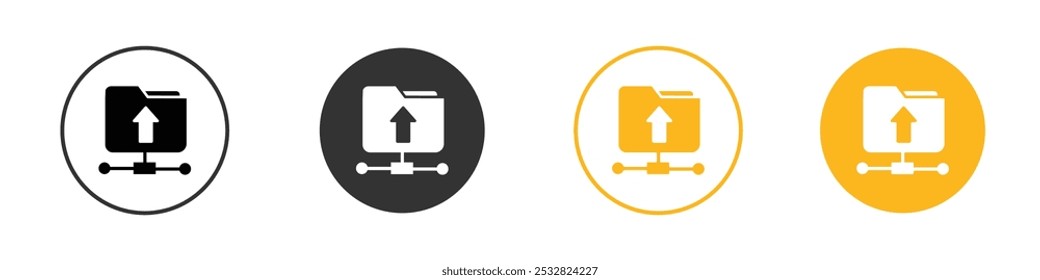 FTP navigate up icon black and white vector outline sign