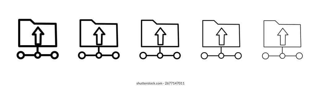 FTP navegar hacia arriba icono blanco y negro signo de Vector