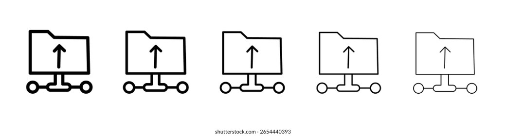 Logotipo del conjunto de ilustración plana del icono de navegación hacia arriba de FTP