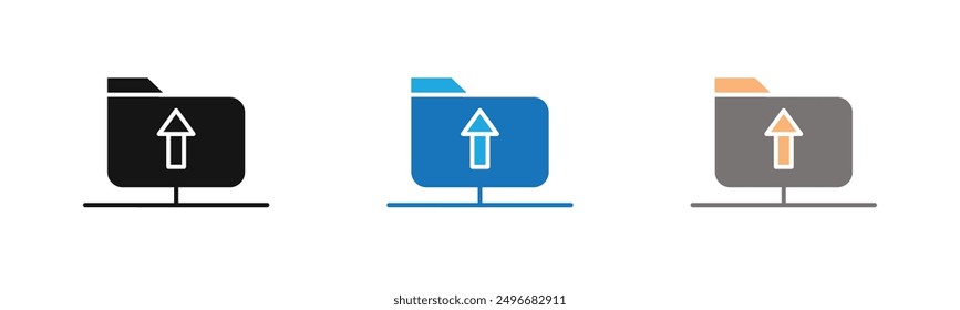 FTP navigate up icon outline collection or set in black and white