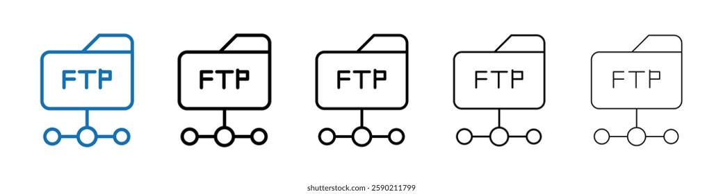 FTP navigate up icon Outline vector logo for web ui