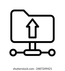 FTP navigate up linear logo mark in black and white
