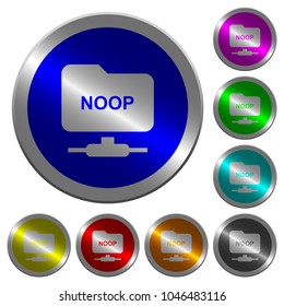 FTP no operation icons on round luminous coin-like color steel buttons