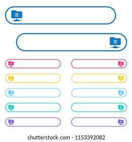 FTP options icons in rounded color menu buttons. Left and right side icon variations.