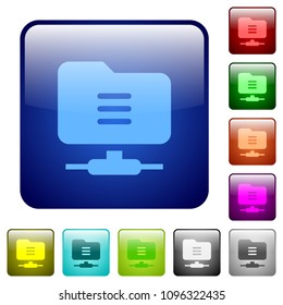 FTP options icons in rounded square color glossy button set