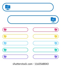 FTP quit icons in rounded color menu buttons. Left and right side icon variations.
