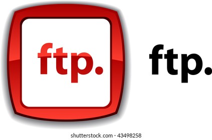 FTP   realistic button. Vector illustration.