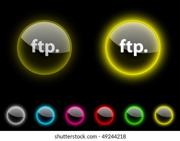 Iconos FTP realistas. Botones vacíos incluidos.
