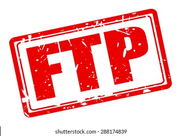 FTP red stamp text on white (File Transfer Protocol)