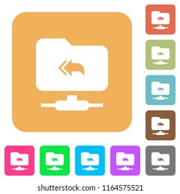 FTP root directory flat icons on rounded square vivid color backgrounds.