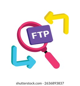 Ftp Search Vector style icon. Eps 10 file
