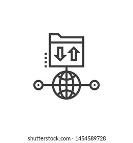 FTP Server Vector Illustration, outline sign