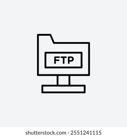 FTP thin liner icon isolated.