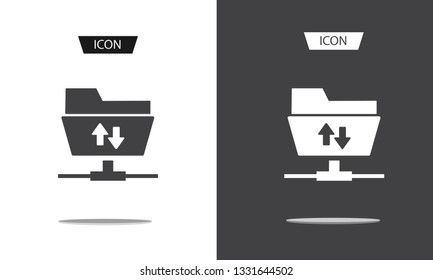 FTP upload and download icon vector isolated on white background.