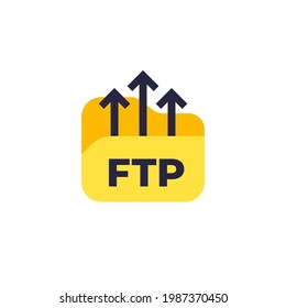 ftp, upload to server vector icon