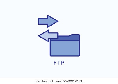 Ftp vector, icon or logo sign symbol illustration
