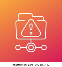 ftp warning or error line icon, vector