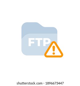 ftp warning, error vector icon