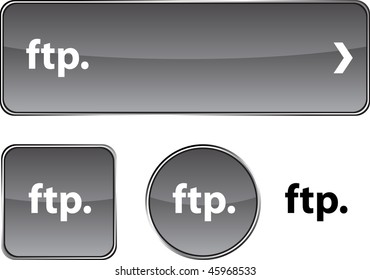 FTP  web buttons. Vector illustration.