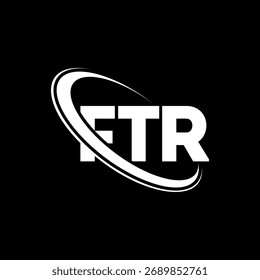 FTR-Logo. FTR-Schreiben. Logo-Design für FTR-Buchstaben Initialen FTR-Logo mit Kreis und Großbuchstaben-Monogramm-Logo verbunden. FTR-Typografie für Technologie, Business und Immobilien Marke.
