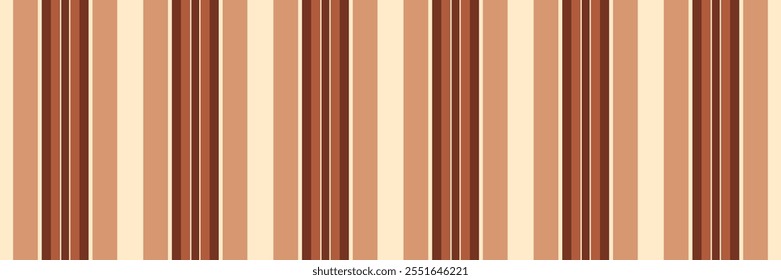 Ftroke background lines vertical, no people textile fabric stripe. Veal vector seamless texture pattern in blanched almond and orange colors palette.