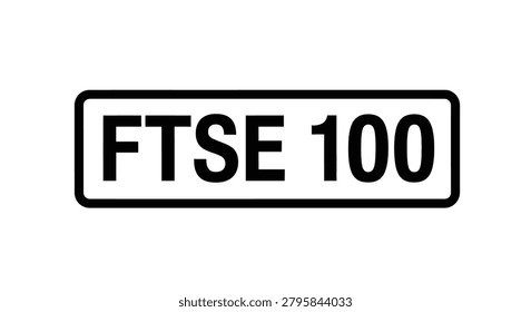 FtsE 100 Index Sign On White Background Black Silhouette Style