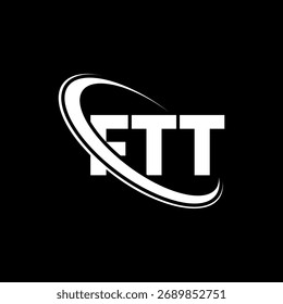 FTT-Logo. FTS-Schreiben. Logo-Design für FTT-Buchstaben Initialen FTT-Logo mit Kreis und Großbuchstaben-Monogramm-Logo verbunden. FTT-Typografie für Technologie, Business und Immobilien Marke.