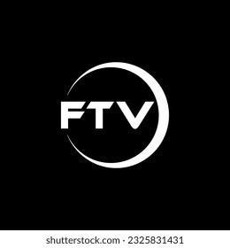 FTV letter logo design in illustration. Vector logo, calligraphy designs for logo, Poster, Invitation, etc.