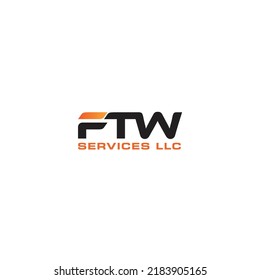 ftw letter logo combined with black orange color