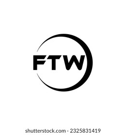 Diseño del logotipo de la letra FTW en la ilustración. Logo vector, diseños de caligrafía para logotipo, afiche, invitación, etc.