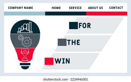 FTW - For The Win acronym. business concept background.  vector illustration concept with keywords and icons. lettering illustration with icons for web banner, flyer, landing