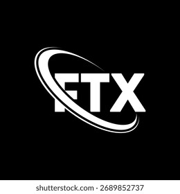 FTX-Logo. FTX-Brief. Logo-Design für FTX-Buchstaben. Initialen FTX-Logo mit Kreis und Großbuchstaben-Monogramm-Logo verknüpft. FTX-Typografie für Technologie, Business und Immobilien Marke.