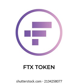 FTX Token Cryptocurrency icon. FTT token symbol. Cryptocurrency vector icon. Flat Vector illustration - Vector
