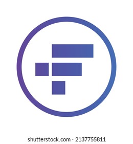 Icono de criptodivisa de token FTX. Símbolo de FTT. Icono de vector criptodivisa. Ilustración de vector plano - Vector