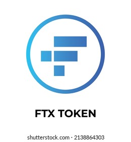 FTX Token Cryptocurrency icon. FTT token symbol. Cryptocurrency vector icon. Flat Vector illustration - Vector