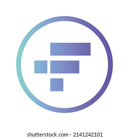 FTX Token Cryptocurrency icon. FTT token symbol. Cryptocurrency vector icon. Flat Vector illustration - Vector