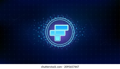 Ftx token currency. Sobre el trasfondo tecnológico de blockchain. Tecnología moderna de criptografía electrónica. Las comunicaciones bancarias y financieras en línea son futuristas. ​ Bolsa Internacional. Vector 3D.