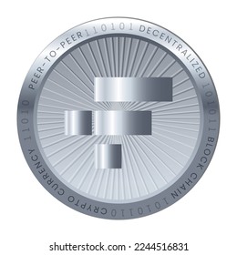 FTX Token (FTT) crypto currency coin vector template isolated on white background