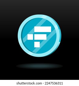 FTX Token FTT Cryptocurrency shining coin design. Cryptocurrency Blockchain technology. Vector Illustration