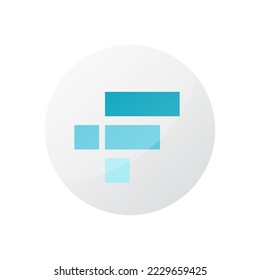 Símbolo de símbolo (token) FTX aislado en fondo blanco. Moneda de criptodivisa creada en tecnología blockchain. Ilustración vectorial.