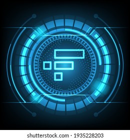 FTX-Token-Symbol (FTX) mit kryptowährungsthematischem Hintergrund-Design. Modernes Neonfarbbanner für FTX Token Symbol.Vektorgrafik. EPS.10