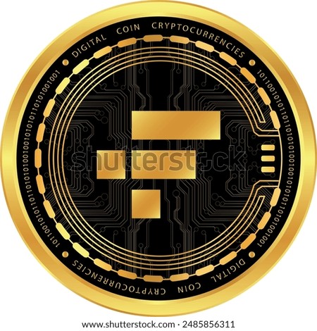 ftx token-ftt cryptocurrency logos on abstract background. 3d illustrations.