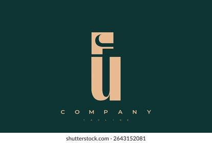 FU Abstract Geometric Logo Design. Modern and elegant logo design with simplistic typography elements, showcasing branding excellence.