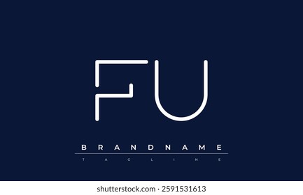 FU Abstract letter logo. This logo icon incorporate with abstract shape in the creative way