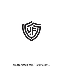 FU abstract line shield concept in high quality professional design that will print well across any print media