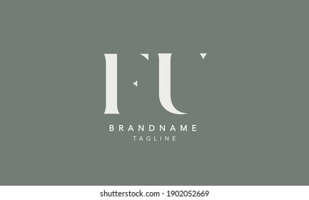 FU Alphabet initial Letter Monogram Icon Logo vector illustration