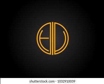 FU Circle Shape golden yellow Letter logo Design
