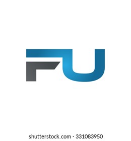 FU company linked letter logo blue