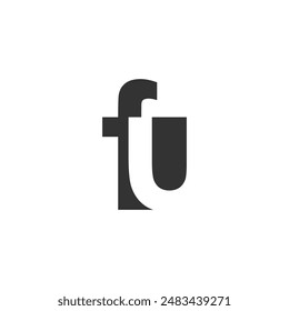 FU creative geometric initial based modern and minimal logo. Letter f u trendy fonts. Universal professional elegant techno vector design.