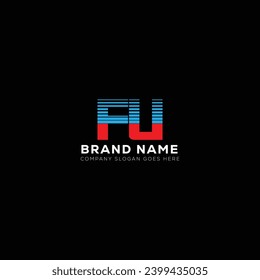 FU creative initials letter logo design concept. FU icon design. F U